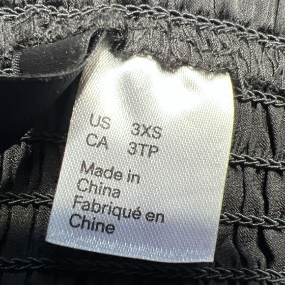 Black Satin Corset Style Cropped Puff Sleeve Top Size XXXS Whimsygoth Fairy - Picture 4 of 8